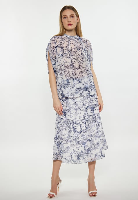 Dreimaster Blouse Dames marine wit - Image 2