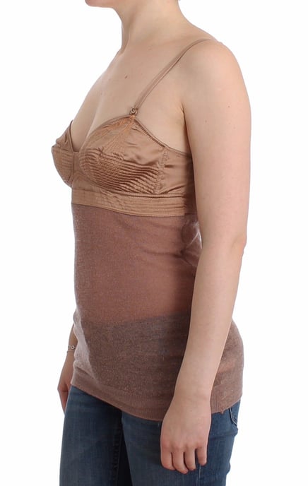 Ermanno Scervino Lingerie Brown Bustier Top Camisole Cami