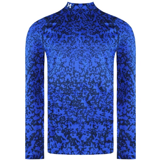 Under Armour Storm Long Sleeve Blue Mens AOP Golf Mock Baselayer 1366273 400