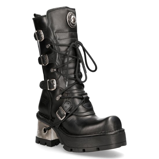 New Rock Damen-Leder-Gothic-Mittelstiefel mit mittlerer Wade-373-S33