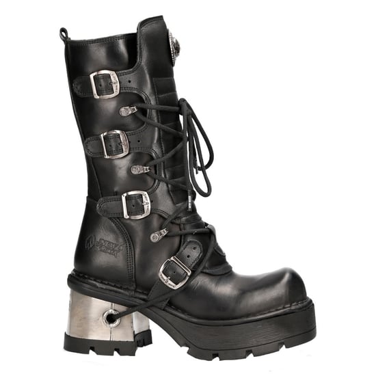 New Rock Damen-Leder-Gothic-Mittelstiefel mit mittlerer Wade-373-S33