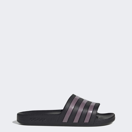 Women's adidas Adilette Aqua Slide Sandals in Black purple - Image 1