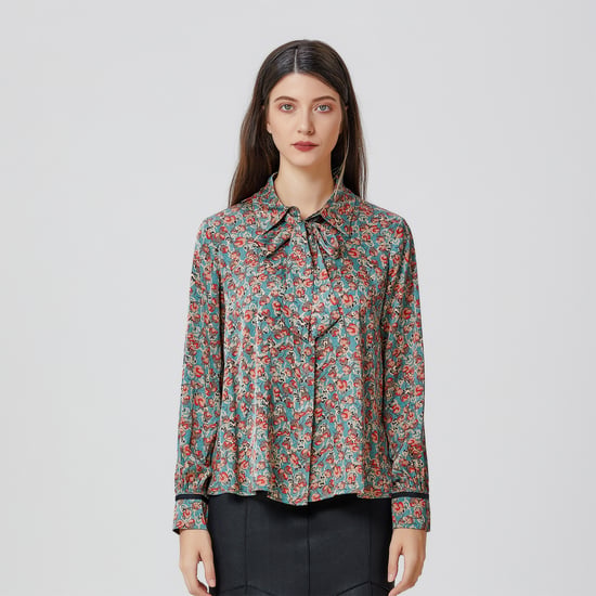 Overhemd met bloemenprint en Ascot-stropdas - Image 1