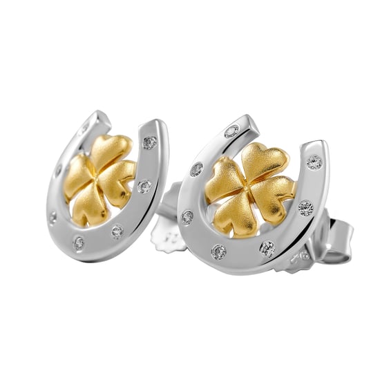 Orphelia 'Signature' Dames 925 Sterling Zilveren Oorbellen - Zilver/Goud ZO-7517 - Image 4