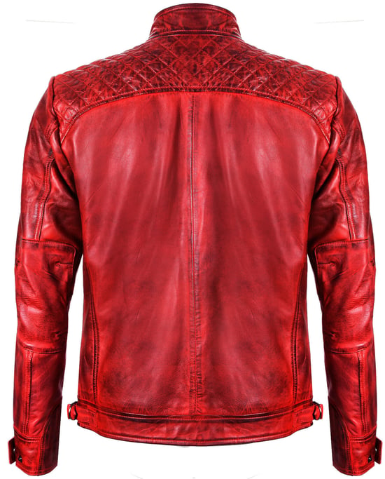 Leather Rock Racing Quilted Biker Jacket