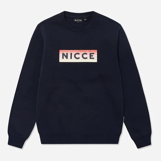 Nicce Long Sleeve Crew Neck Pullover Navy Blue Mens Sweaters 204 1 03 02 0003