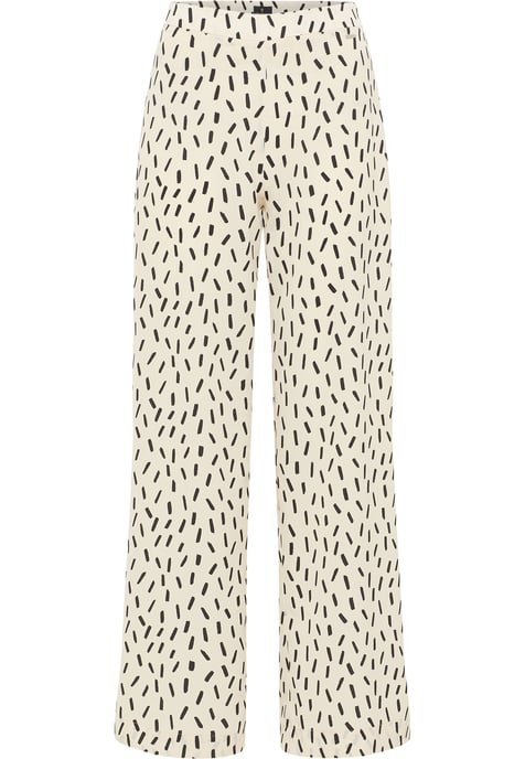 Dreimaster Stof broek Dames wol wit zwart - Image 1