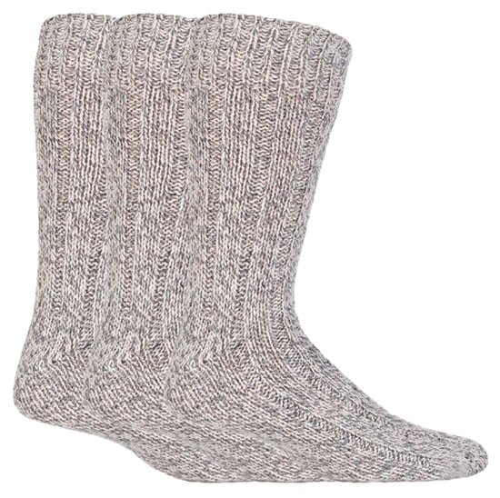 Set van 3 wollen gebreide werksokken voor heren - WFH0025GRY - Image 1