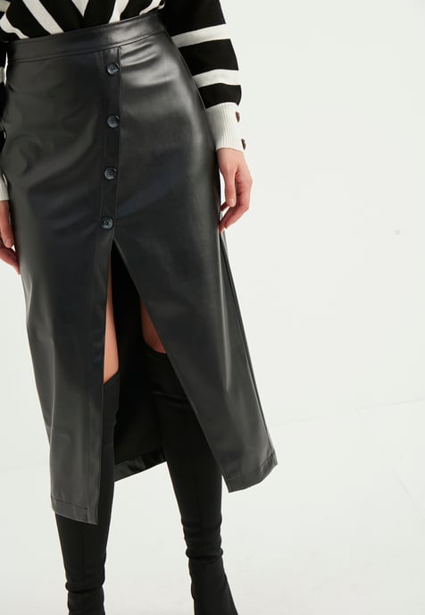 Leren Rok met Splitten - Image 4