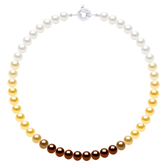 Necklace of Real Cultured Freshwater Pearls and Round 8-9 mm