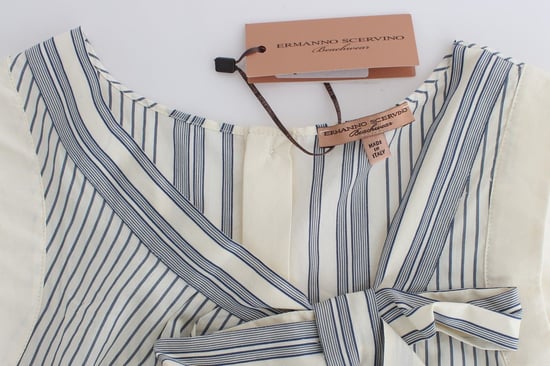 Ermanno Scervino Beachwear Striped Top Blouse Shirt Bow Tank