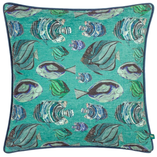 Wylder Tropics Abyss Fish Repeat Chenille Veerkussen - Image 1