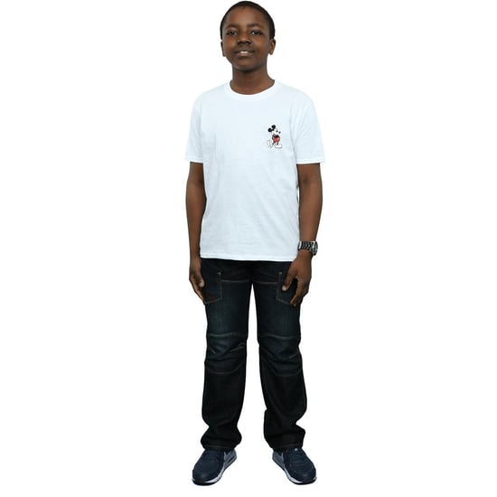 Disney Jongens Mickey Mouse Kickin Retro Borst T-shirt (Wit) - Image 4