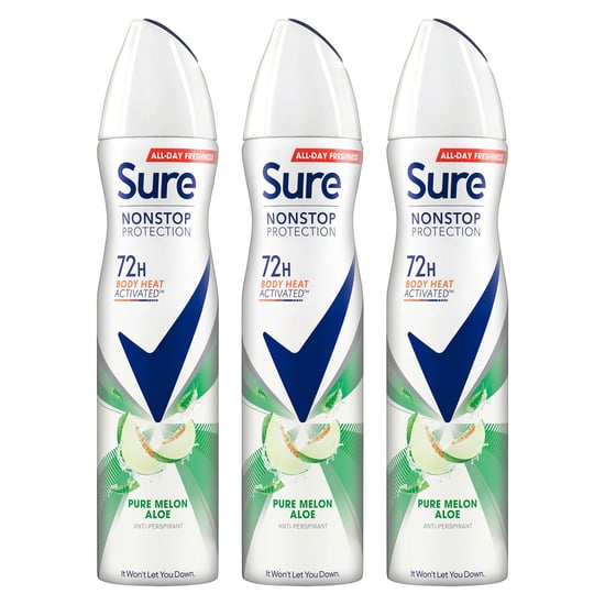 Sure Women Anti-perspirant 72H Nonstop Protection Pure Melon Aloe Deo, 3x250ml