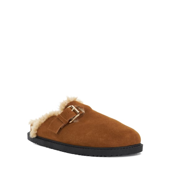 Dune Ladies Gabrielli - Suede Faux Shearling Lined Clogs - Image 1