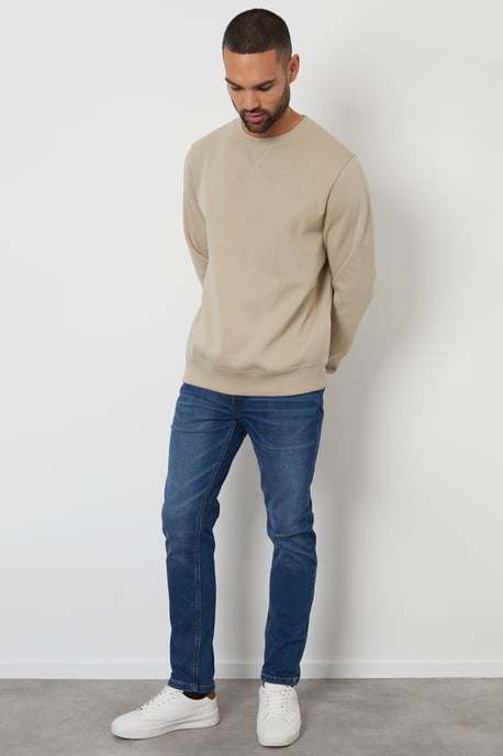 Stone Cotton Blend 'Satsuma' Crew Neck Sweatshirt