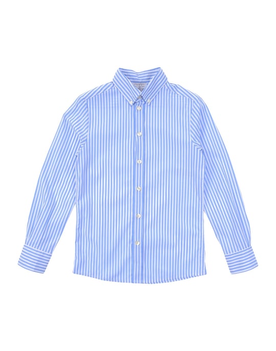 Stella Jean Boy Shirts Sky blue Cotton