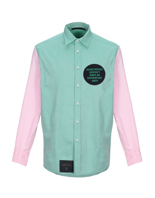 Bad Spirit Green Colourblock Cotton Shirt