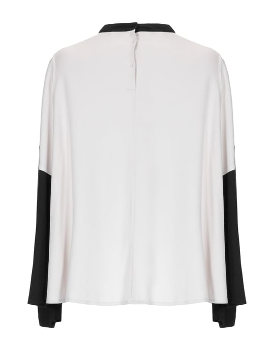 L' Autre Chose Ivory Two Tone Long Sleeve Blouse