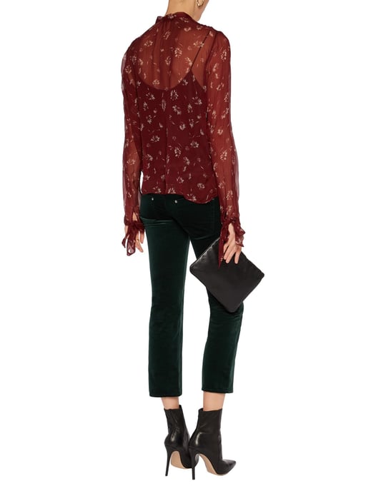 Etro Maroon Print Silk Shirt