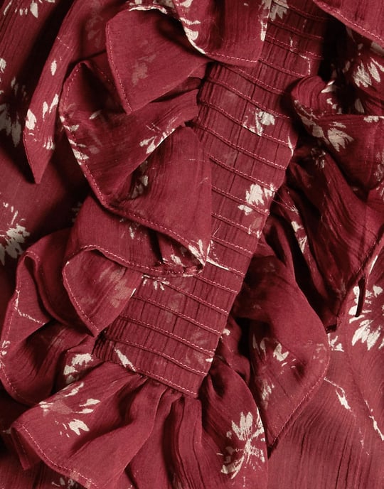 Etro Maroon Print Silk Shirt