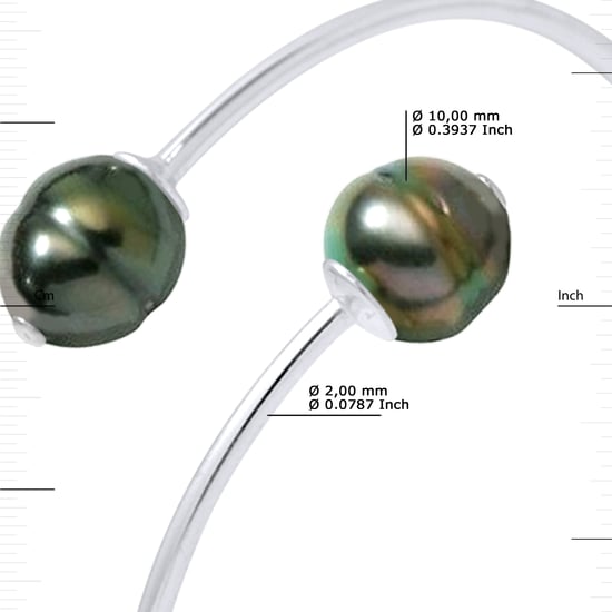 DIADEMA - Bracelet - You & Me - Silver - 2 Real Tahitian Pearls