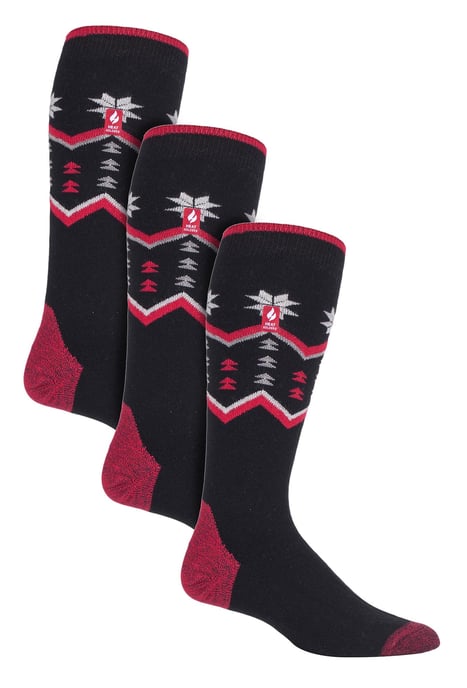 Heat Holders - 3 paar Ultra Lite skisokken voor heren - Zwarte Fairisle - Image 1