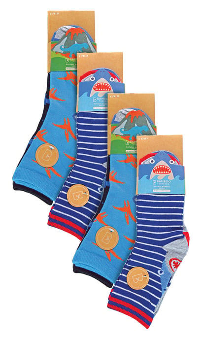 12 paar nieuwe bamboesokken voor kinderen - Pack 1 (Haaien & dinosaurussen) - Image 2