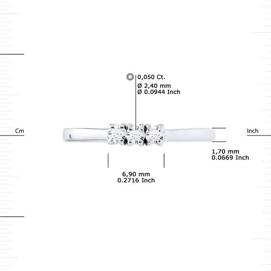 DIADEMA - Ring - Trilogy Diamond - White Gold