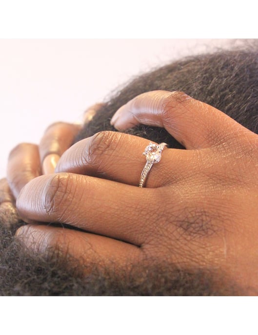 Eenvoudige vierkante ring - Oostenrijks kristal - Image 4