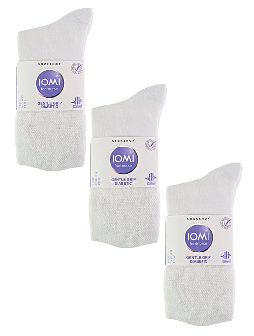 IOMI - Set van 6 bamboesokken voor diabeten voor dames - Wit - Image 2