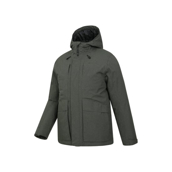 Mountain Warehouse Waterdichte gewatteerde heren Tempest Jacket (Kaki Groen) - Image 3