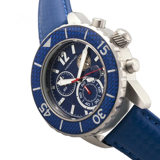 Morphic M51 Series Chronograph Leather-Band Watch w/Date