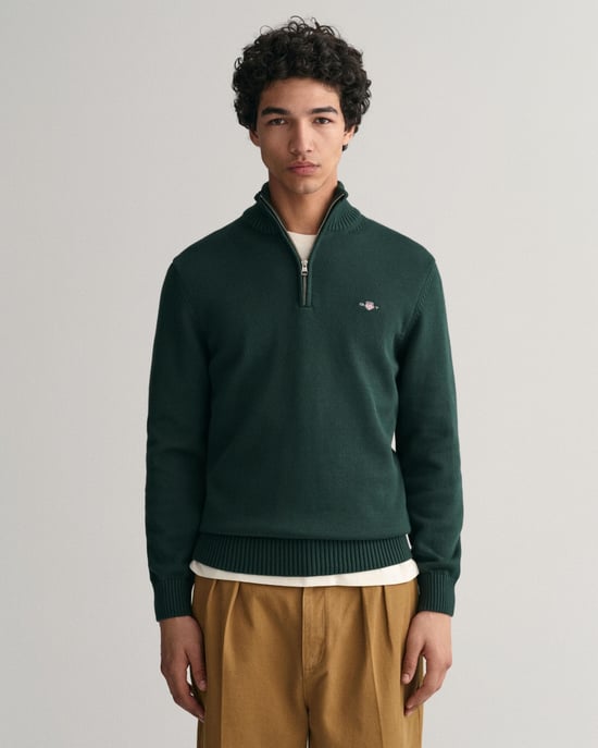 GANT Mens Casual Cotton Half Zip Jumper