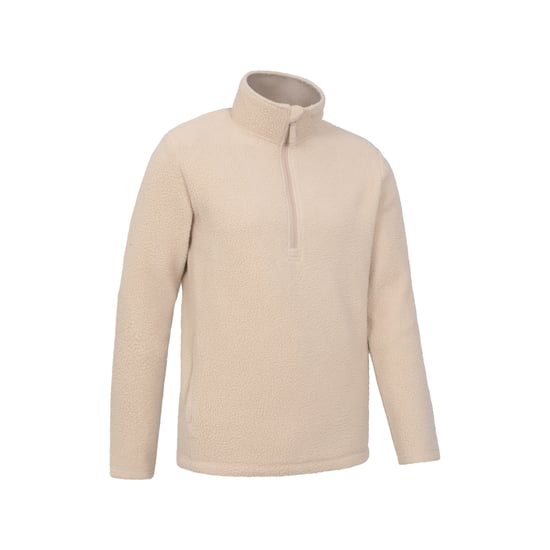 Mountain Warehouse Heren Ted Borg Half Zip Fleece Top (Beige) - Image 3