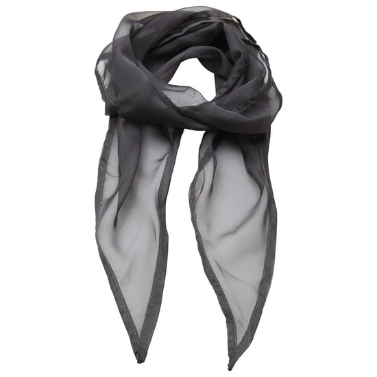 Premier Uniseks sjaal van chiffon in kleuren voor volwassenen (Donkergrijs) - Image 1