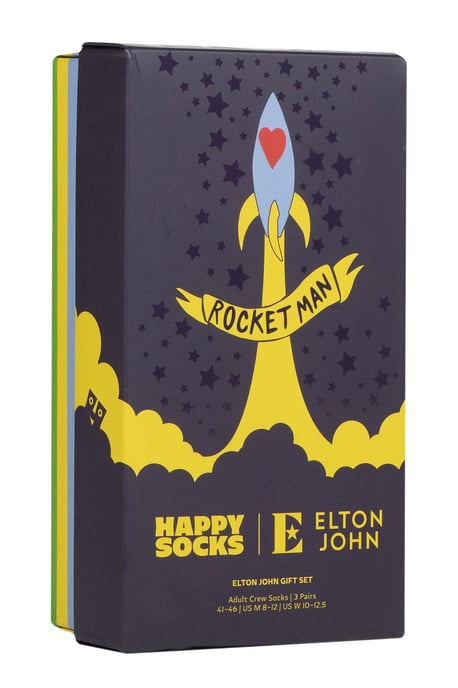 3 Pack Elton John Unisex Sokken - Marineblauw - Image 2