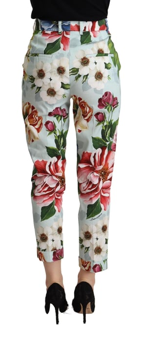 Bloemenprint Hoge Taille Aangepaste Cropped Broek - Image 3