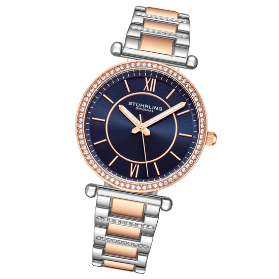 Roségoud en blauw "Aria" Kwarts 36 mm - Image 2