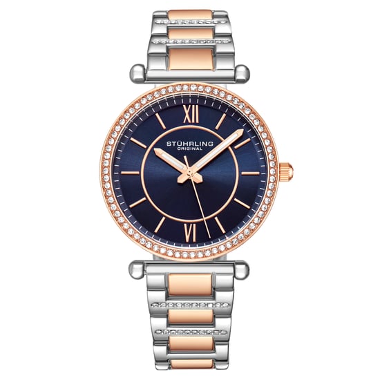 Roségoud en blauw "Aria" Kwarts 36 mm - Image 1