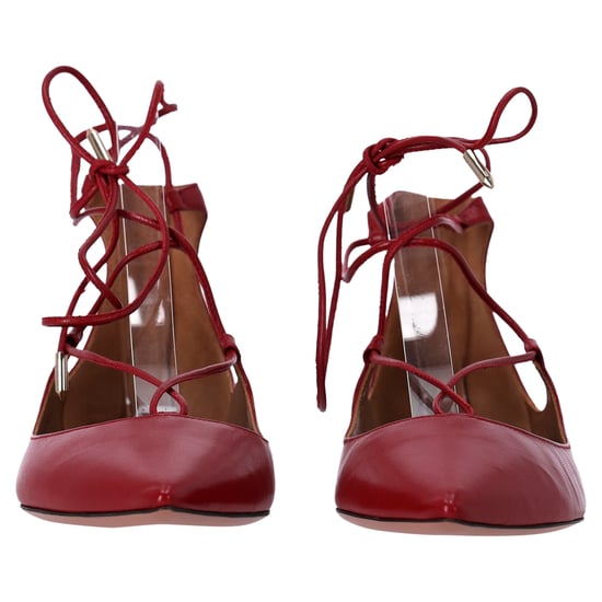 Aquazzura Christhy Laarzen met Veters in Rode Leer - Image 3