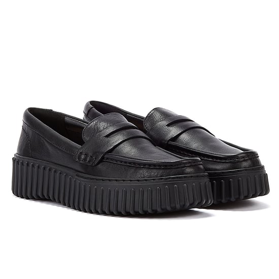 Clarks Torhill Penny Leather Damesschoenen Zwart Comfort Schoenen - Image 1