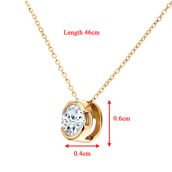 9kt geelgouden Rub Set halve karaat diamanten hanger en 18 inch ketting - Image 2