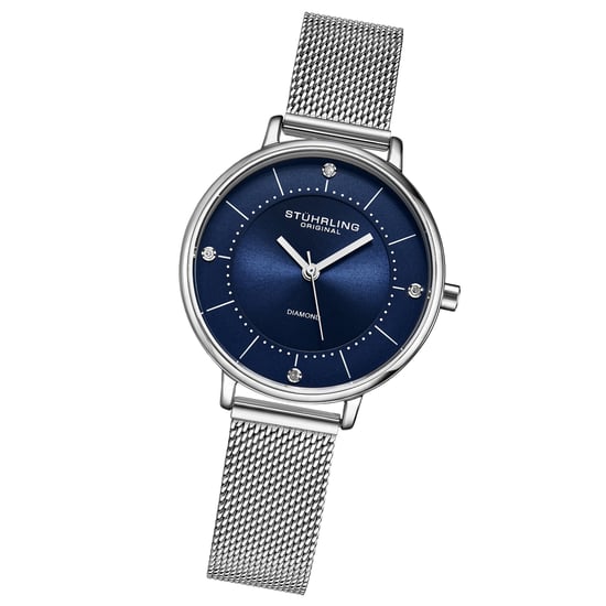 Marineblauw en zilver "Almasi" Kwarts 34 mm - Image 2