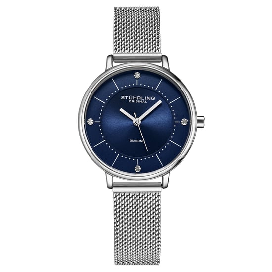 Marineblauw en zilver "Almasi" Kwarts 34 mm - Image 1