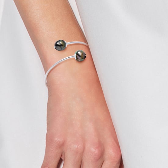 DIADEMA - Bracelet - You & Me - Silver - 2 Real Tahitian Pearls