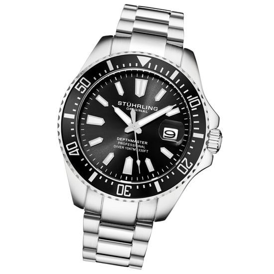 Zilver en zwart "Depthmaster" Kwarts 42 mm - Image 2