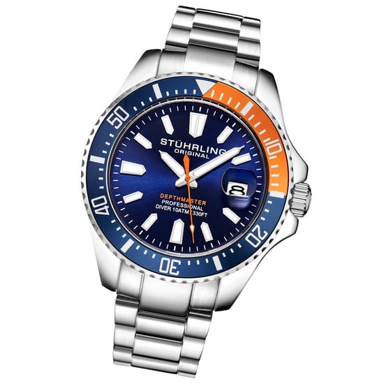 Blauw en oranje "Depthmaster" Kwarts 42 mm - Image 2