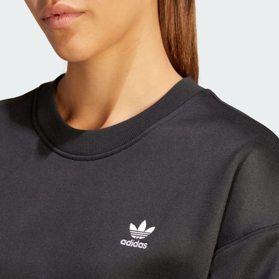 Women's adidas Originals Trefoil Loose Crew Sweatshirt in Black - Image 4