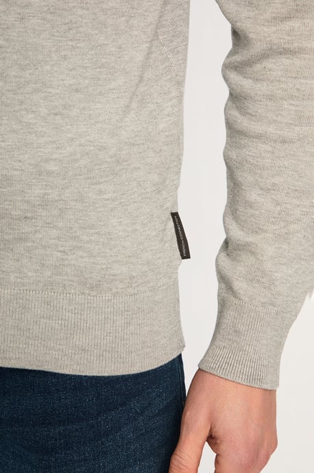 Light Grey 1/2 Zip Knitted Jumper - Image 4
